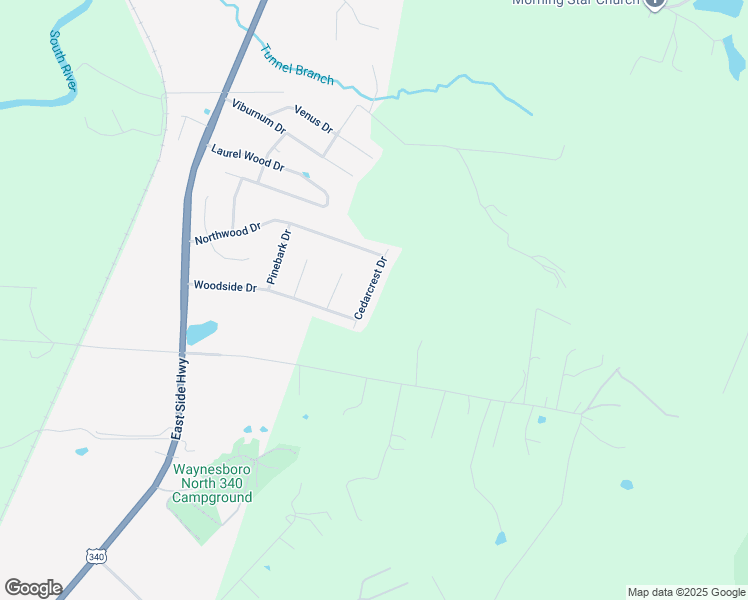map of restaurants, bars, coffee shops, grocery stores, and more near 79 Cedarcrest Drive in Waynesboro