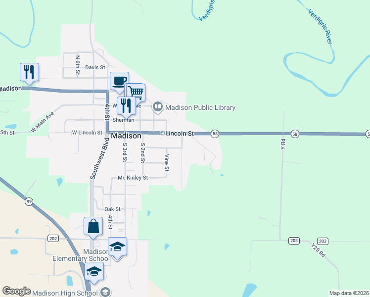 map of restaurants, bars, coffee shops, grocery stores, and more near 394 South Mulberry Street in Madison