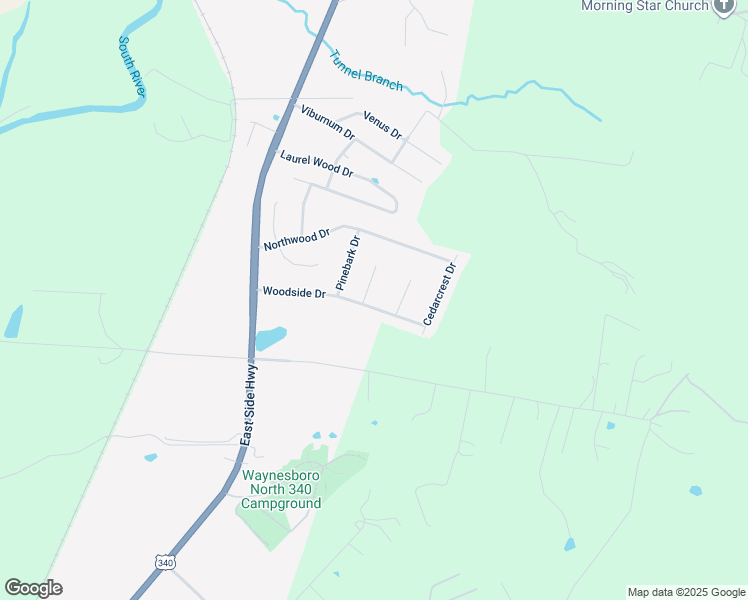 map of restaurants, bars, coffee shops, grocery stores, and more near 116 Woodside Dr in Waynesboro