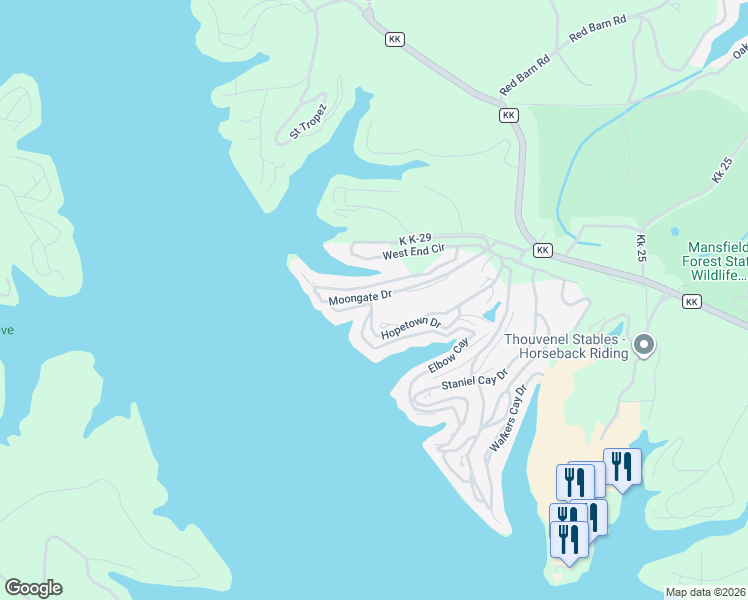 map of restaurants, bars, coffee shops, grocery stores, and more near 330 Moongate Drive in Osage Beach