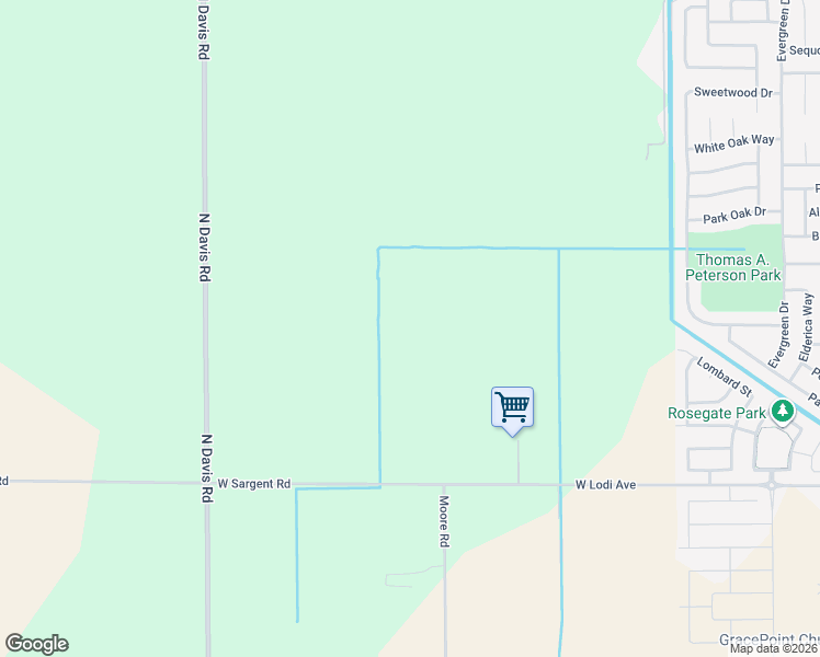 map of restaurants, bars, coffee shops, grocery stores, and more near 931 West Sargent Road in Lodi