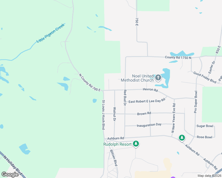 map of restaurants, bars, coffee shops, grocery stores, and more near 631-633 Walnut Drive in Santa Claus