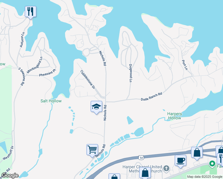 map of restaurants, bars, coffee shops, grocery stores, and more near 1442 Nichols Road in Osage Beach
