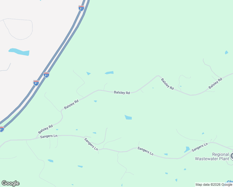 map of restaurants, bars, coffee shops, grocery stores, and more near Balsley Road in Staunton