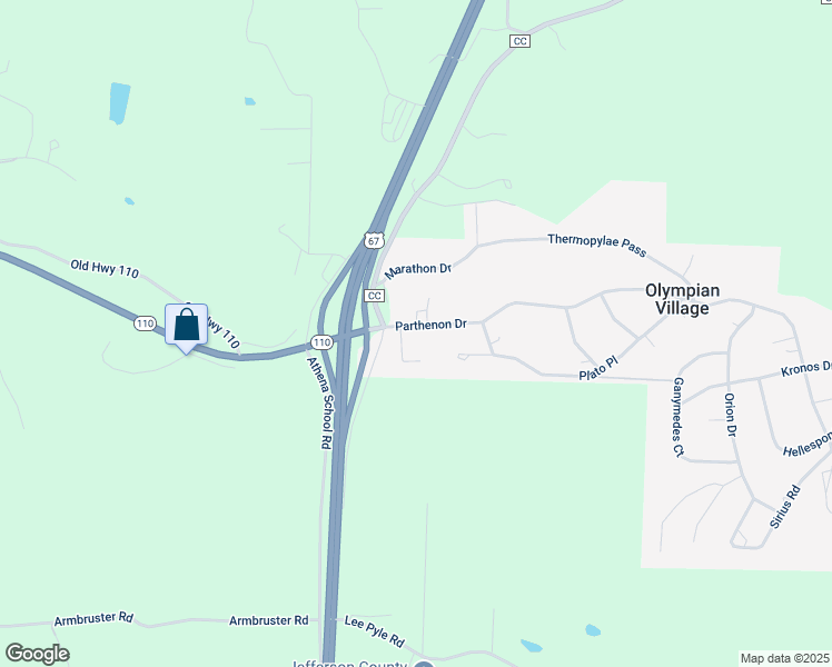 map of restaurants, bars, coffee shops, grocery stores, and more near 2922 Parthenon Drive in De Soto