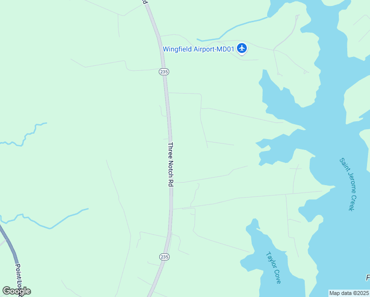 map of restaurants, bars, coffee shops, grocery stores, and more near 17140 Three Notch Road in Dameron