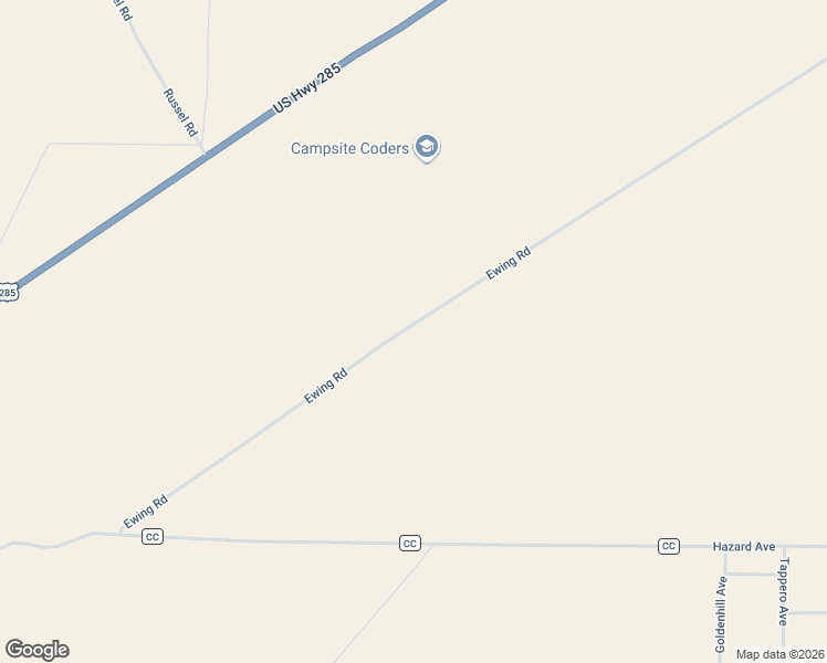 map of restaurants, bars, coffee shops, grocery stores, and more near 56922-57080 Ewing Road in Moffat