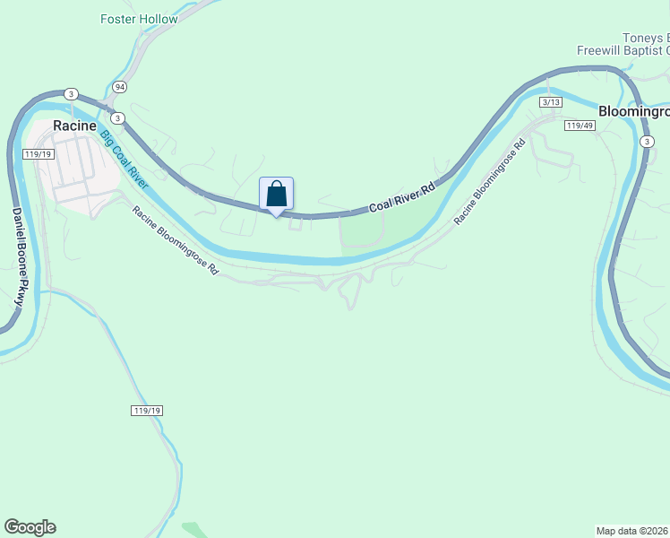map of restaurants, bars, coffee shops, grocery stores, and more near Racine Bloomingrose Road in Racine