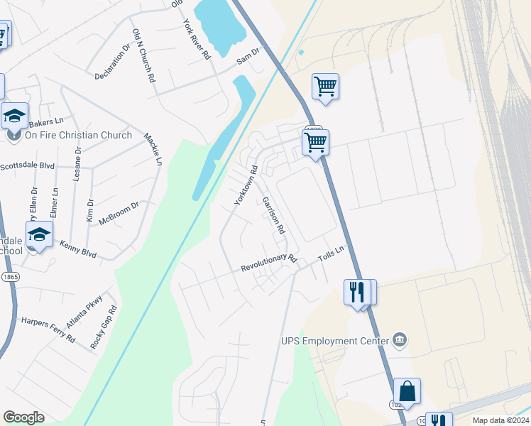 map of restaurants, bars, coffee shops, grocery stores, and more near 407 Garrison Court in Louisville