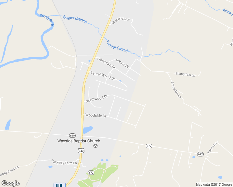 map of restaurants, bars, coffee shops, grocery stores, and more near 102 Northwood Drive in Waynesboro