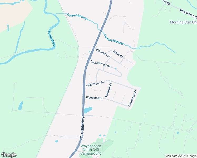 map of restaurants, bars, coffee shops, grocery stores, and more near 17 Wedgewood Drive in Waynesboro