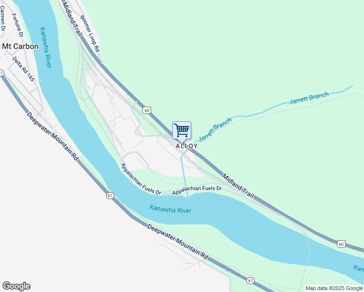 map of restaurants, bars, coffee shops, grocery stores, and more near 4038 Midland Trail in Boomer