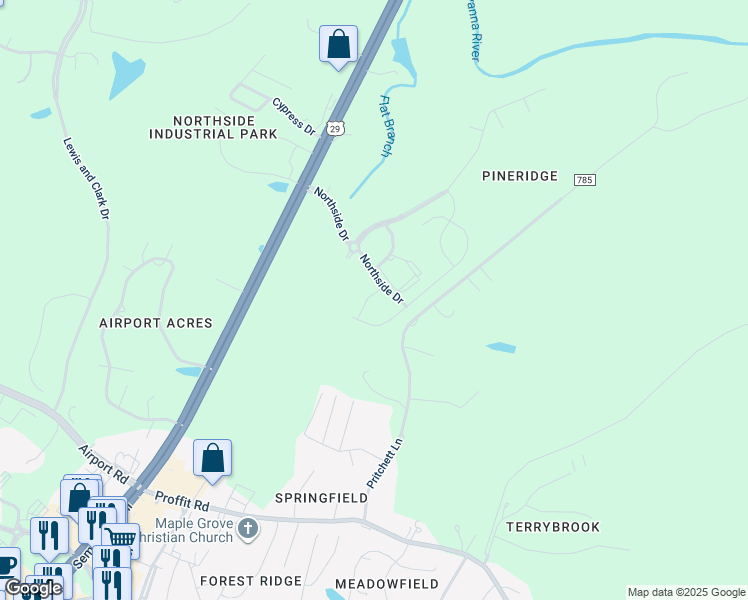 map of restaurants, bars, coffee shops, grocery stores, and more near 3364 Crosscreek Place in Charlottesville