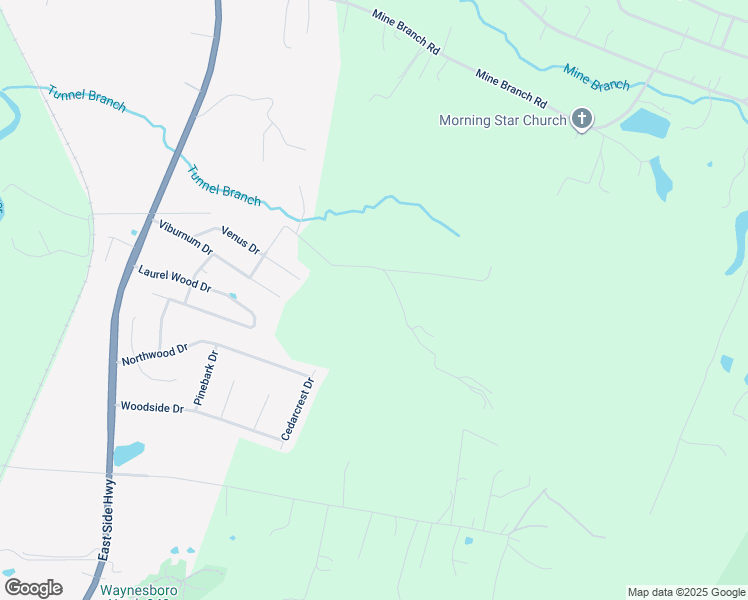 map of restaurants, bars, coffee shops, grocery stores, and more near 261 Forgotten Lane in Waynesboro