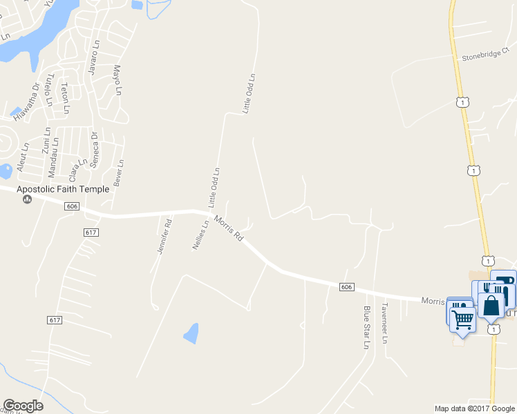 map of restaurants, bars, coffee shops, grocery stores, and more near 5825 Morris Road in Spotsylvania Courthouse