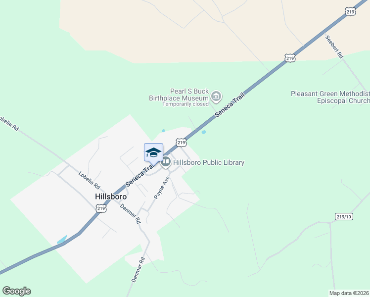 map of restaurants, bars, coffee shops, grocery stores, and more near Seneca Trail in Hillsboro