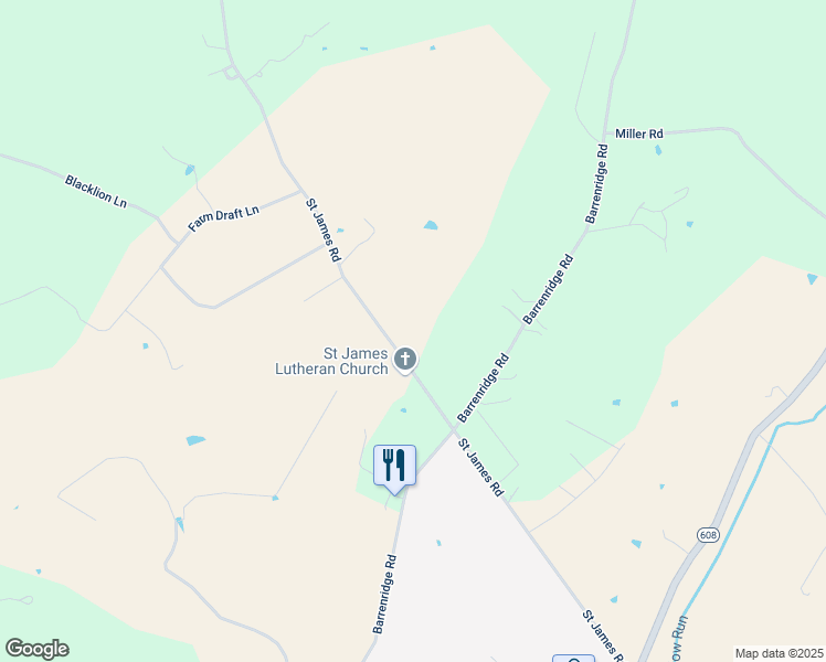 map of restaurants, bars, coffee shops, grocery stores, and more near 361 Saint James Road in Fishersville