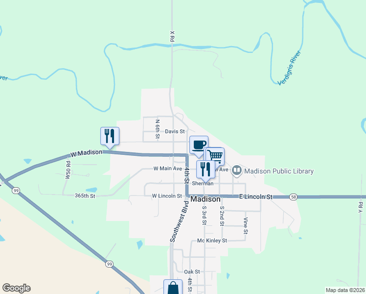 map of restaurants, bars, coffee shops, grocery stores, and more near 400-498 W Madison Ave in Madison