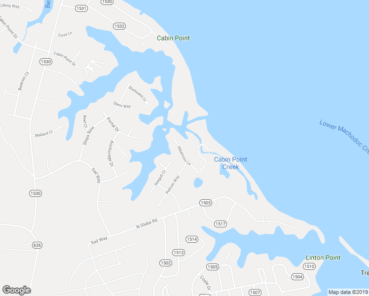 map of restaurants, bars, coffee shops, grocery stores, and more near 136 Albatross Lane in Montross
