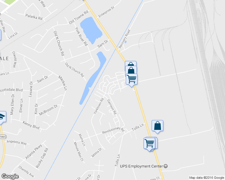 map of restaurants, bars, coffee shops, grocery stores, and more near 7403 Garrison Road in Louisville