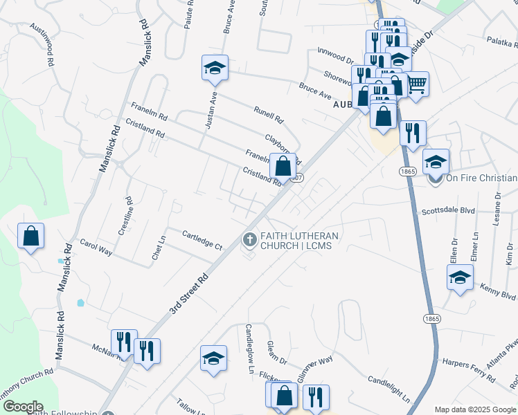 map of restaurants, bars, coffee shops, grocery stores, and more near 1004 Royal Gardens Court in Louisville