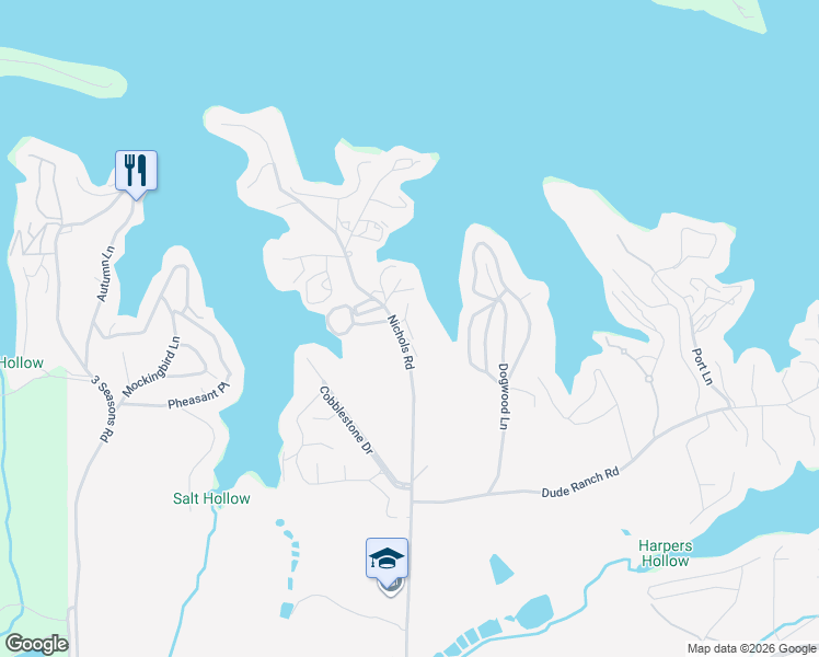 map of restaurants, bars, coffee shops, grocery stores, and more near Heron Bay in Osage Beach