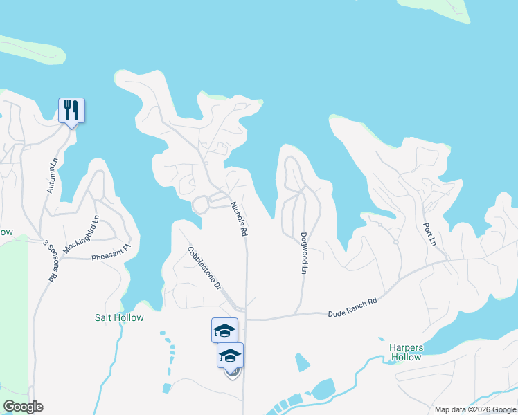 map of restaurants, bars, coffee shops, grocery stores, and more near Heron Bay in Osage Beach