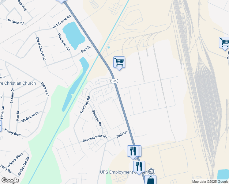 map of restaurants, bars, coffee shops, grocery stores, and more near 7113 Yorktown Terrace in Louisville