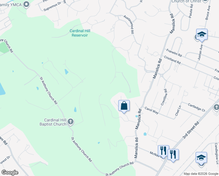 map of restaurants, bars, coffee shops, grocery stores, and more near 1913 Grand Ridge Road in Louisville