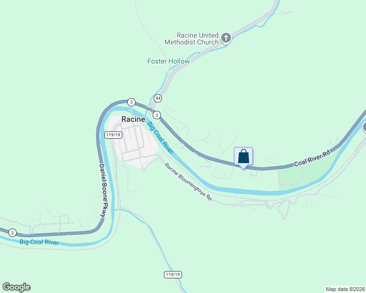 map of restaurants, bars, coffee shops, grocery stores, and more near River Road in Racine