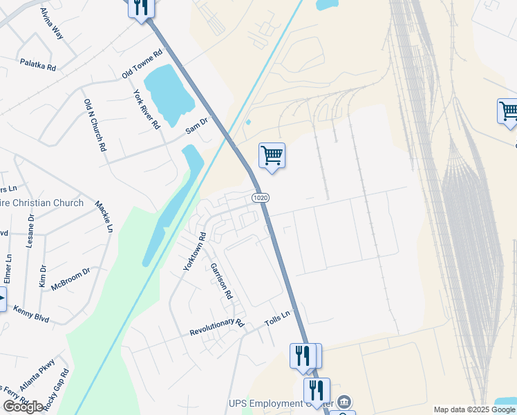 map of restaurants, bars, coffee shops, grocery stores, and more near 7500 National Turnpike in Louisville