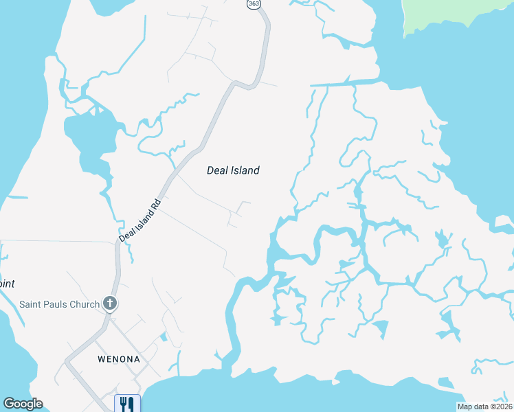 map of restaurants, bars, coffee shops, grocery stores, and more near 23392 Custom House Road in Deal Island Historic District