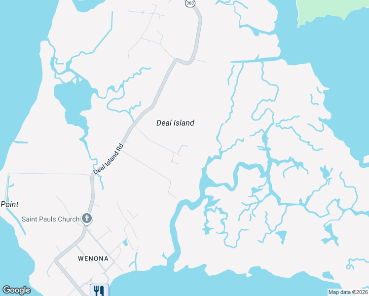map of restaurants, bars, coffee shops, grocery stores, and more near 23392 Custom House Road in Deal Island Historic District