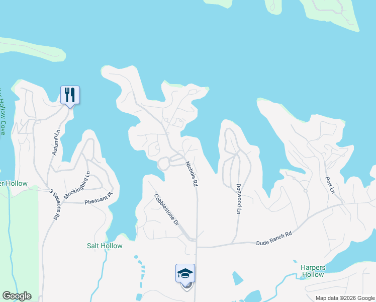 map of restaurants, bars, coffee shops, grocery stores, and more near Slope Lane in Osage Beach