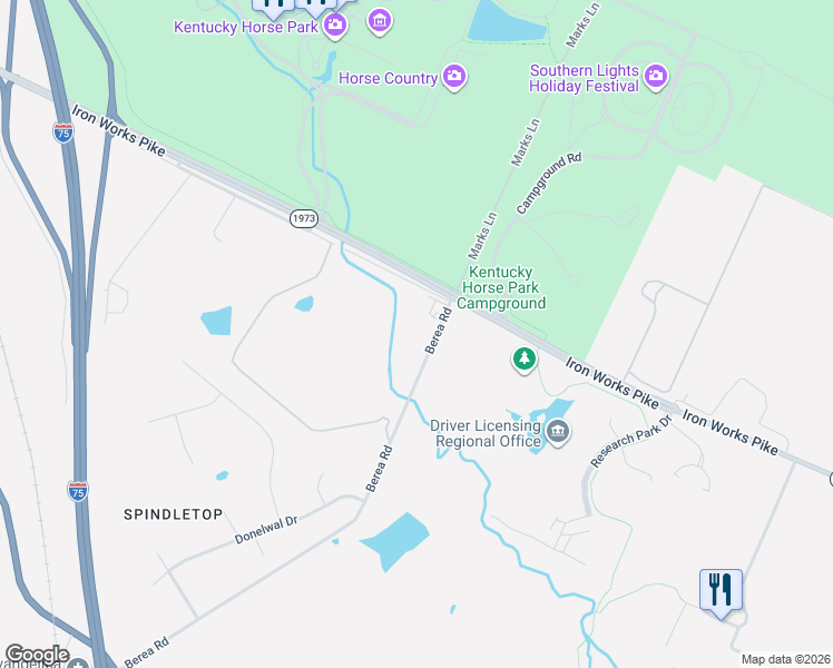 map of restaurants, bars, coffee shops, grocery stores, and more near 2689 Berea Road in Lexington