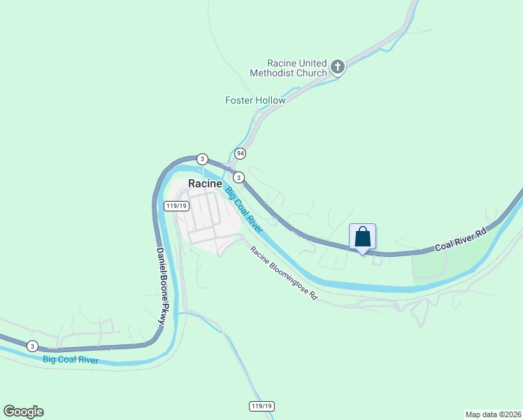 map of restaurants, bars, coffee shops, grocery stores, and more near River Road in Racine