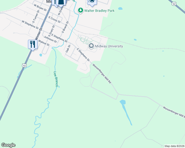 map of restaurants, bars, coffee shops, grocery stores, and more near 101 Sexton Way in Midway