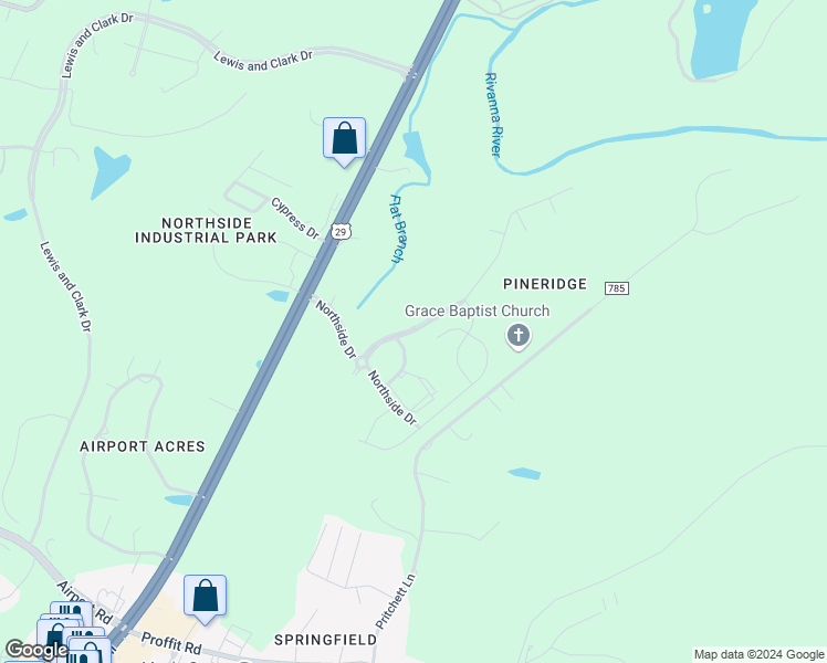 map of restaurants, bars, coffee shops, grocery stores, and more near Cliffstone Boulevard in Albemarle County