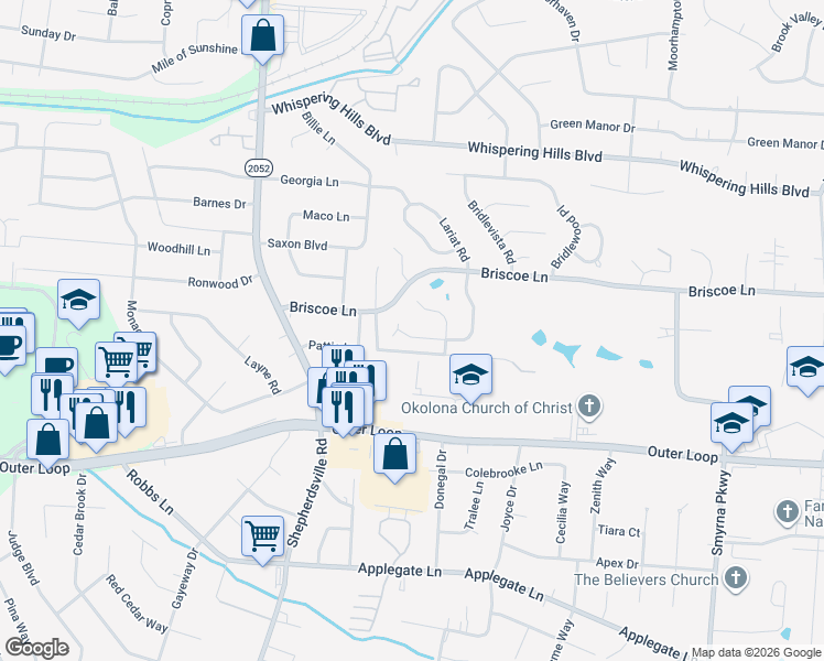 map of restaurants, bars, coffee shops, grocery stores, and more near 8112 Kellerman Road in Louisville