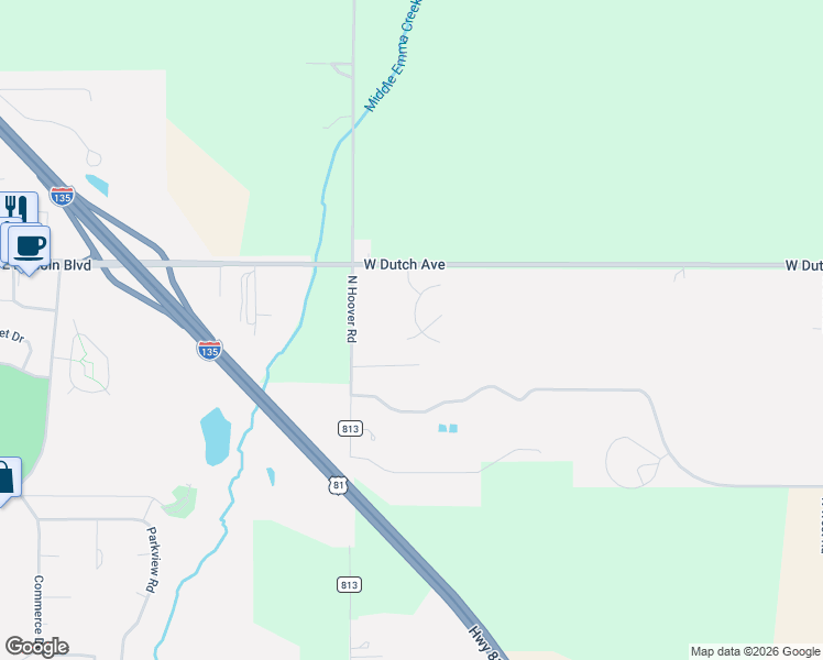 map of restaurants, bars, coffee shops, grocery stores, and more near 1699 Heather Lane in Hesston
