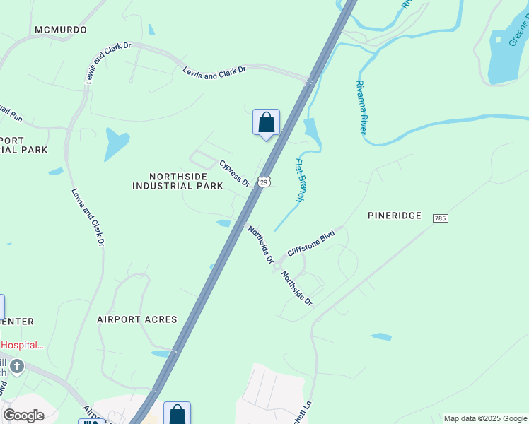 map of restaurants, bars, coffee shops, grocery stores, and more near 3899-3915 Seminole Trail in Charlottesville