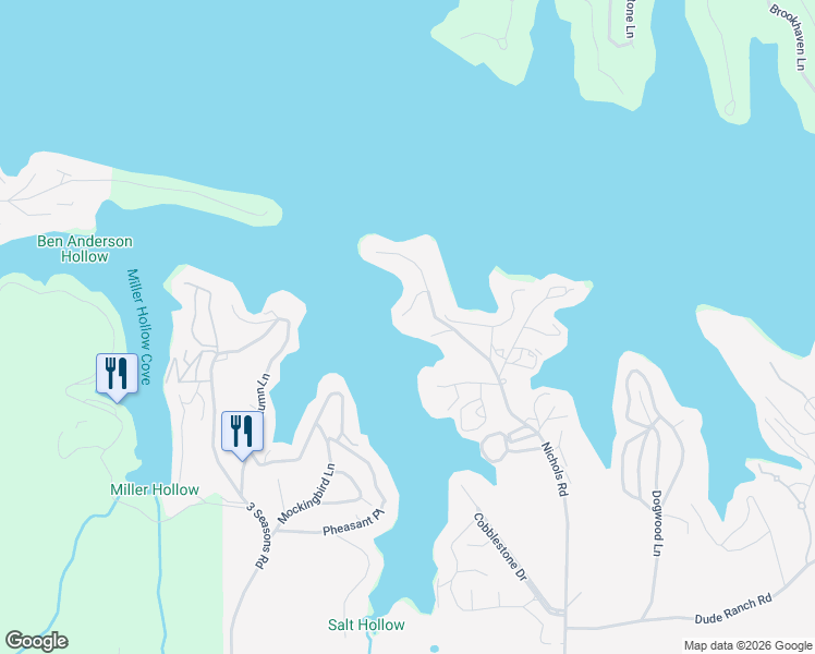 map of restaurants, bars, coffee shops, grocery stores, and more near 5798 Peterson Point in Osage Beach
