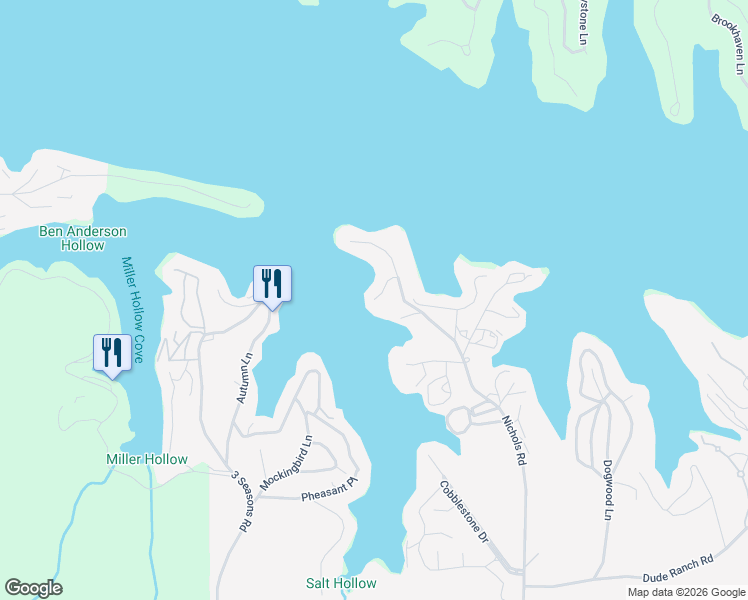 map of restaurants, bars, coffee shops, grocery stores, and more near 5798 Peterson Point in Osage Beach