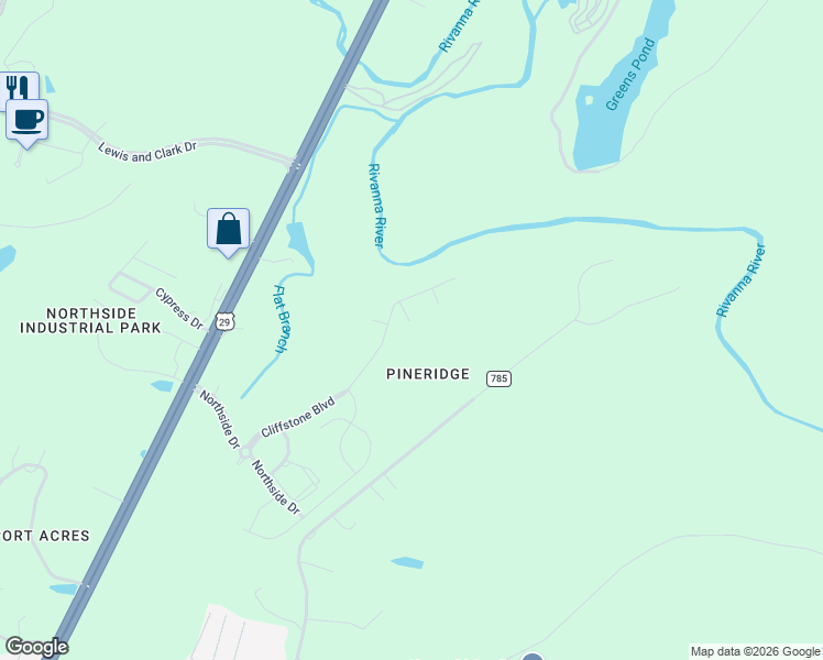 map of restaurants, bars, coffee shops, grocery stores, and more near 3764 Pritchett Lane in Charlottesville