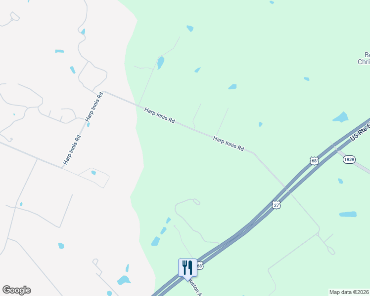 map of restaurants, bars, coffee shops, grocery stores, and more near 229 Harp Innis Road in Lexington