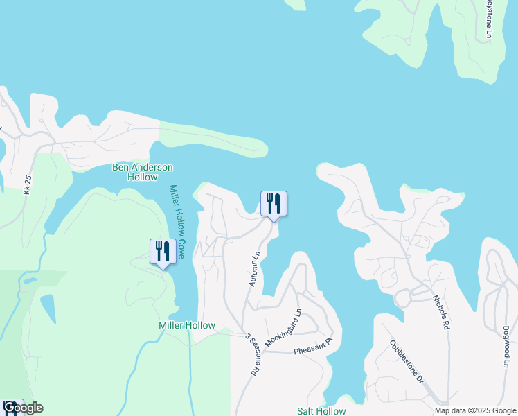 map of restaurants, bars, coffee shops, grocery stores, and more near 1717-1799 Autumn Lane in Osage Beach