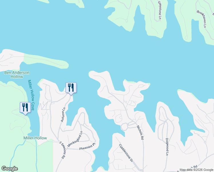 map of restaurants, bars, coffee shops, grocery stores, and more near 1601 Nichols Road in Osage Beach