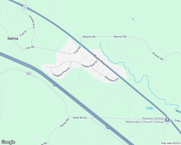 map of restaurants, bars, coffee shops, grocery stores, and more near 109 Calamadi Cir in Festus