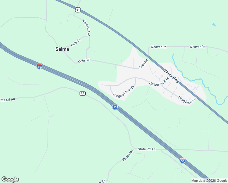 map of restaurants, bars, coffee shops, grocery stores, and more near 261 Longleaf Pine Drive in Festus
