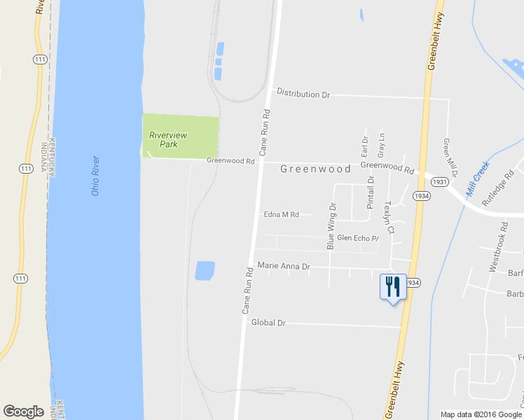 map of restaurants, bars, coffee shops, grocery stores, and more near 7409 Cane Run Road in Louisville